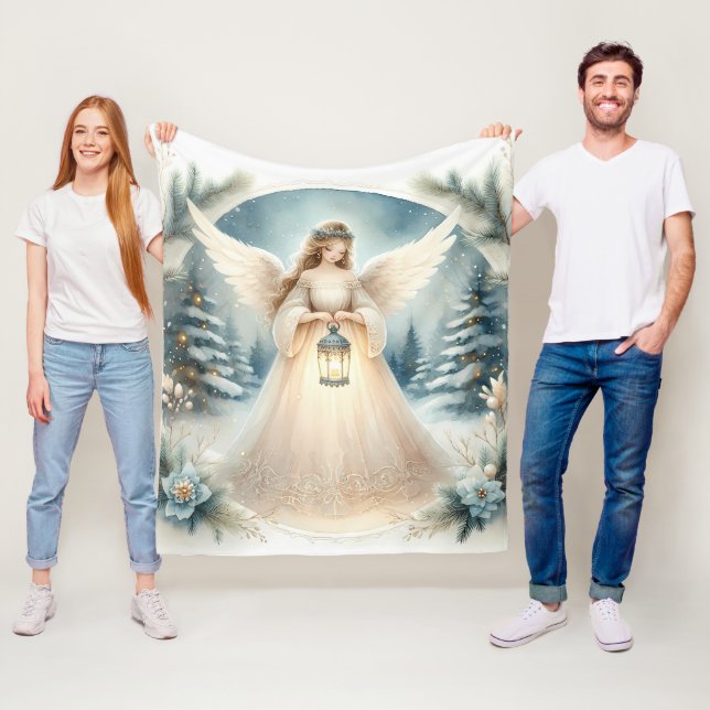 Couverture Polaire L'ange céleste d'hiver Lanterne de l'Espoir (En situation)