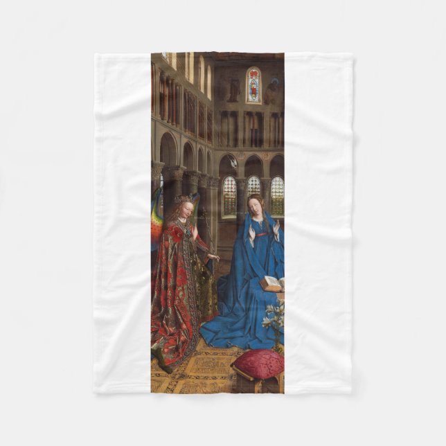 Couverture Polaire L'Annonciation de Van Eyck Premium Lumière de Cath (Devant)