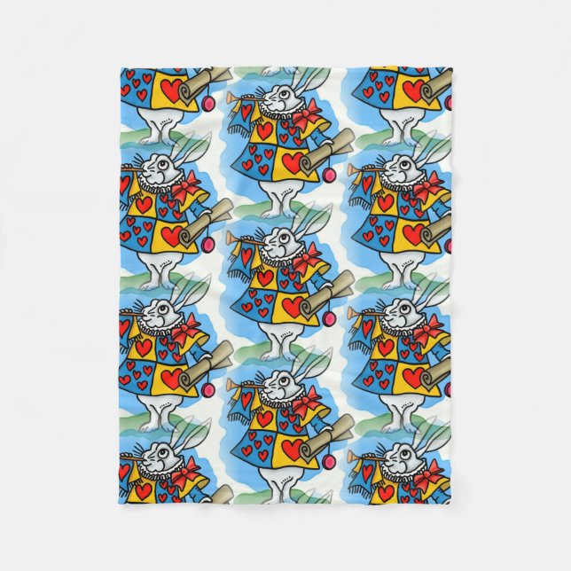 Couverture Polaire Lapin au pays des merveilles (Devant)