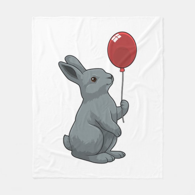 Couverture Polaire Lapin avec ballon (Devant)