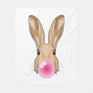 Couverture Polaire Lapin avec gomme à mâcher