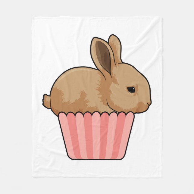 Couverture Polaire Lapin avec muffin (Devant)