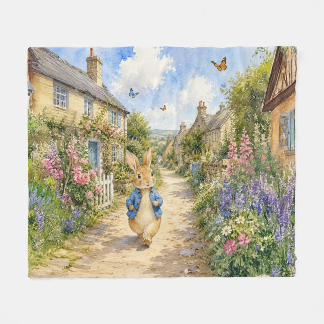 Couverture Polaire Lapin Classique dans une Ville de Campagne Anglais (Devant (Horizontal))