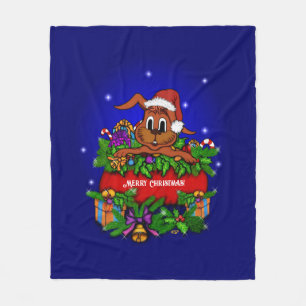 Couverture Polaire Lapin de Noël