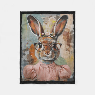Couverture Polaire Lapin de Pâques Heureux Fleur Graphisme Fille