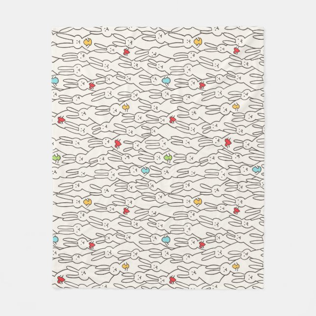 Couverture Polaire Lapin De Pâques : Joyeux Amusant Sans Couche. (Devant)