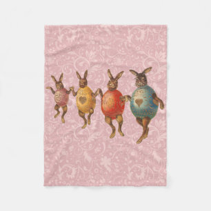 Couverture Polaire Lapin de Pâques Œufs Dansants