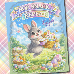 Couverture Polaire Lapin de Pâques Saut Collation Répéter Pastel