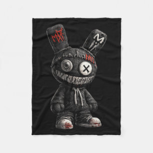 Couverture Polaire Lapin effrayant Horreur Gothique Grunge Emo Esthét