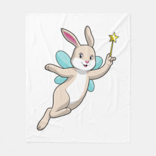 Couverture Polaire Lapin en fée avec baguette magique