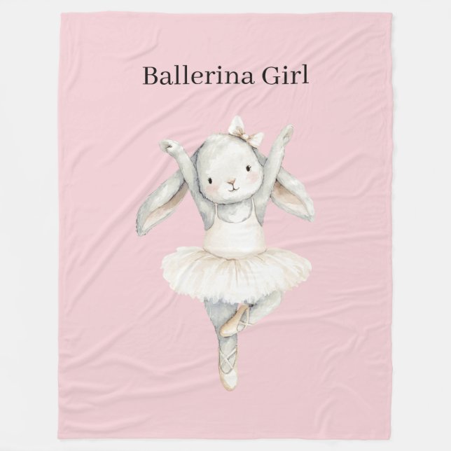 Couverture Polaire Lapin fille ballerine rose en tutu (Devant)