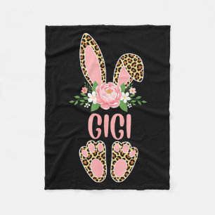 Couverture Polaire Lapin gigi léopard floral joyeuses pâques printemp