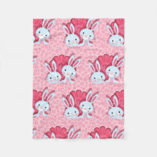Couverture Polaire lapins heureux