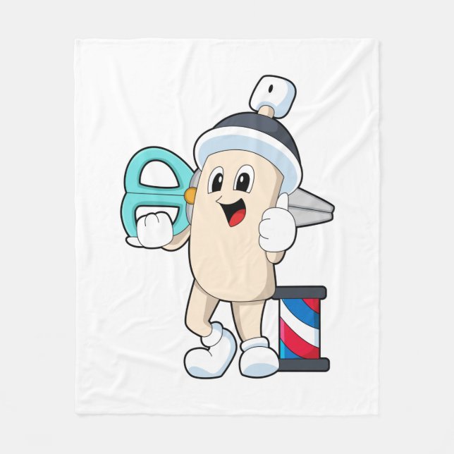 Couverture Polaire Laque pour coiffeur avec ciseaux (Devant)