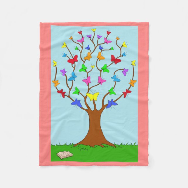 Couverture Polaire L'arbre aux papillons (Devant)