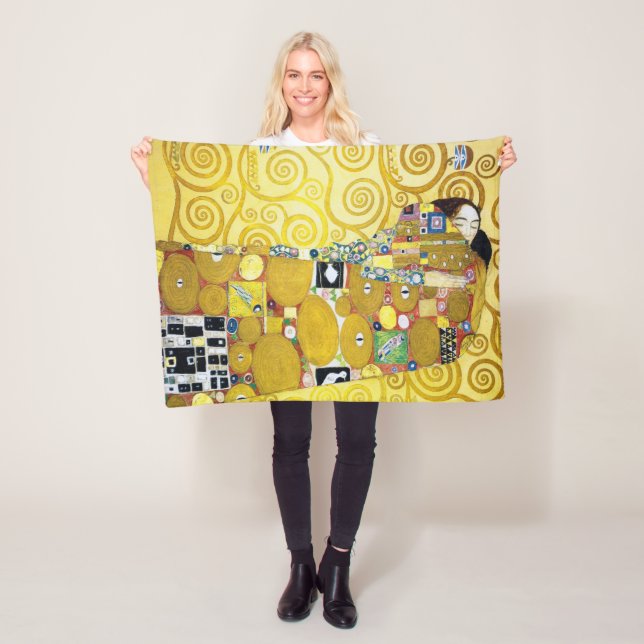 Couverture Polaire L'arbre de vie (détail), Klimt (En situation)