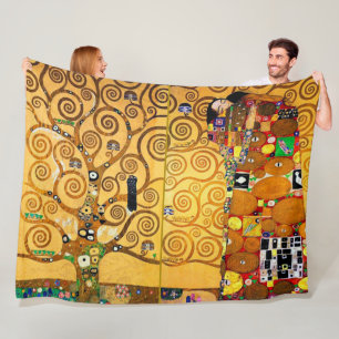 Couverture Polaire L'arbre de vie (détail), Klimt