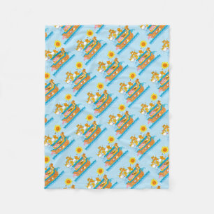 Couverture Polaire L'arche de Noé de bleus layette