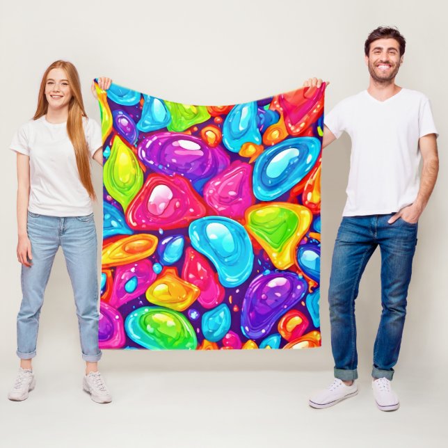 Couverture Polaire Larmes Géantes : Style Artistique Vibrant (En situation)