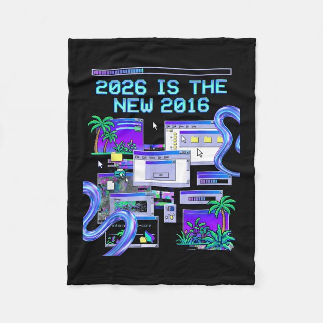 Couverture Polaire L'Art 2016 Vaporwave Pixel Esthétique Informatique (Devant)