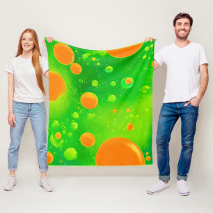 Couverture Polaire L'art Abstrait de la bulle orange et verte