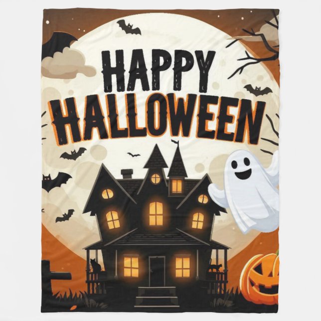 Couverture Polaire L'art d'Halloween vintage (Devant)
