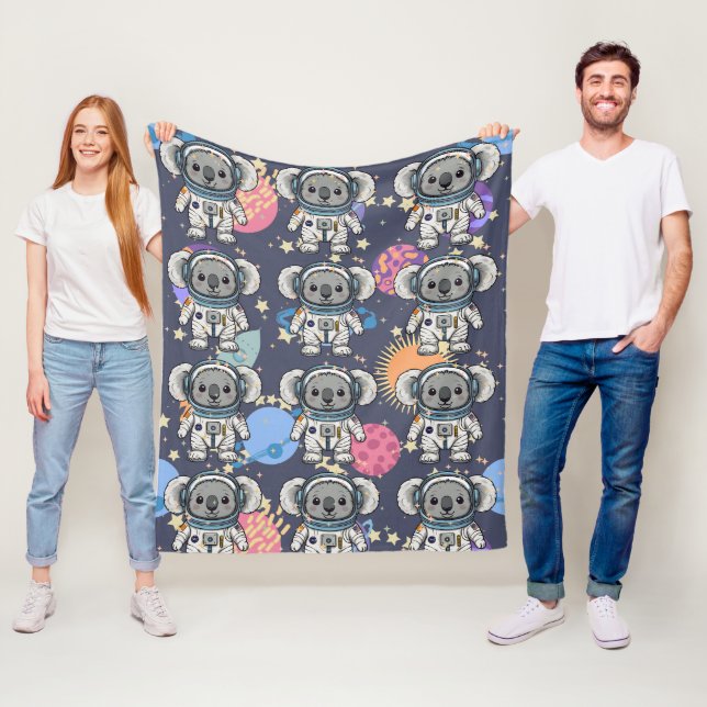 Couverture Polaire L'astronaute Koala Cartoon Motif (En situation)