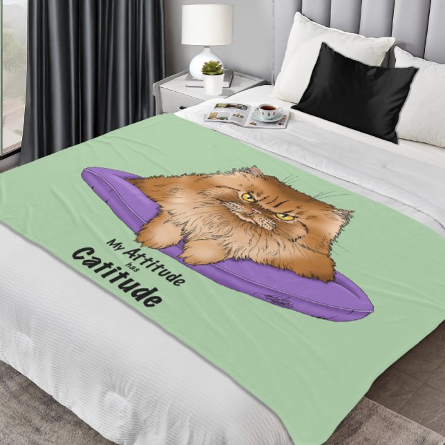 Couverture Polaire L'attitude a une Catitude. (Créateur téléchargé)
