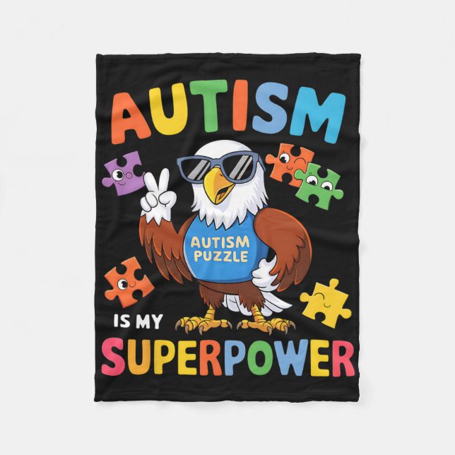 Couverture Polaire L'Autisme Aigle Est Ma Superpuissance Accepter Sou (Devant)