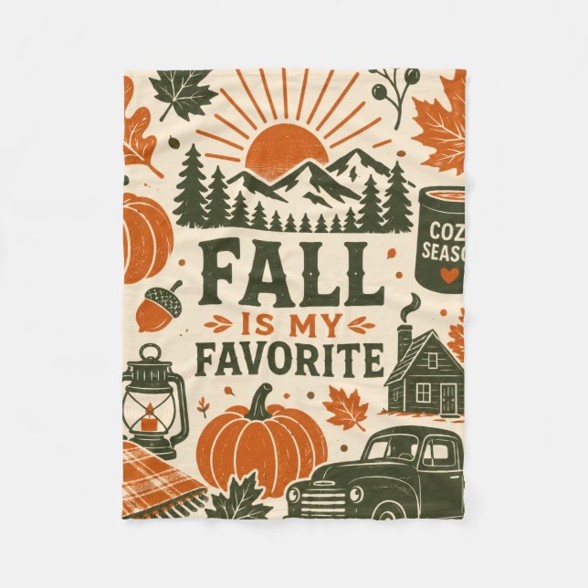 Couverture Polaire L'automne est ma saison préférée (Devant)