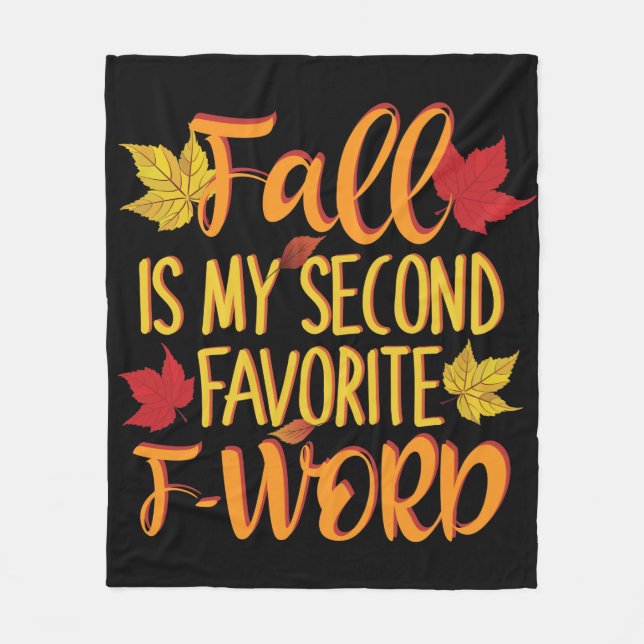Couverture Polaire L'automne est mon deuxième F-Word préféré - Feuill (Devant)