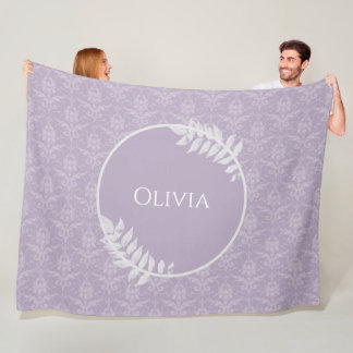 Couverture Polaire Lavande Elegant Damask Personnalisé