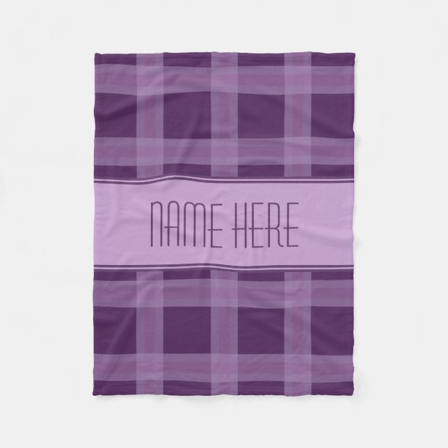 Couverture Polaire Lavande Et Plaid Purple Plaid Nom Personnalisé Cou (Devant)