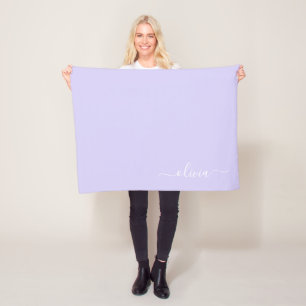 Couverture Polaire Lavande violet Nom du monogramme moderne
