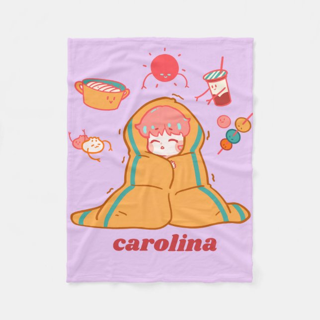 Couverture Polaire Lavender Cozy Blanket – personalised Custom Name  (Devant)