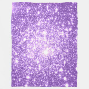 Couverture Polaire Lavender Stars Blanche en polaire