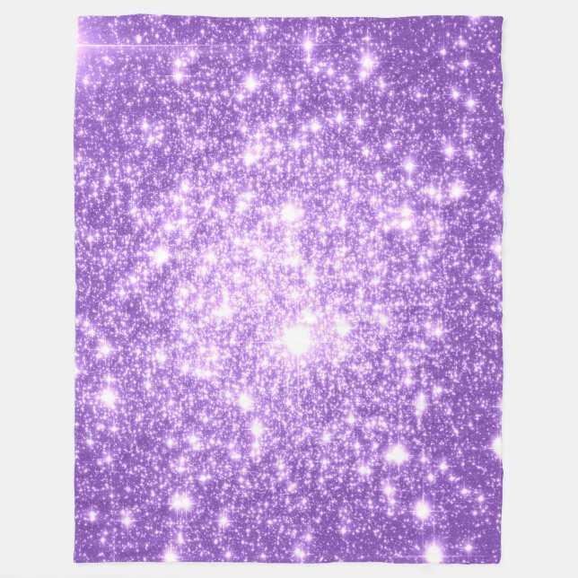 Couverture Polaire Lavender Stars Blanche en polaire (Devant)