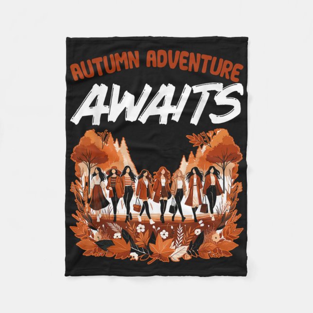 Couverture Polaire L'aventure d'automne Attend Camping de Thanksgivin (Devant)