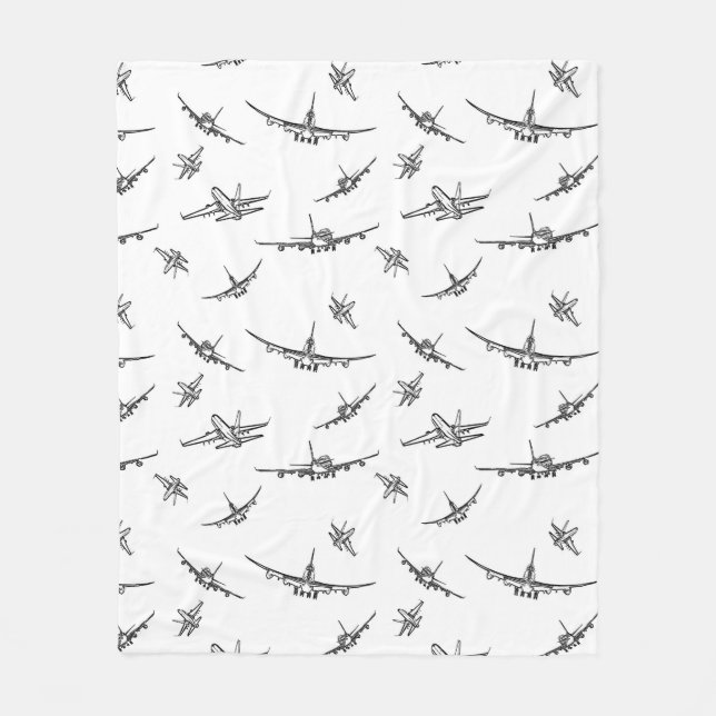 Couverture Polaire L'avion esquisse // (Devant)