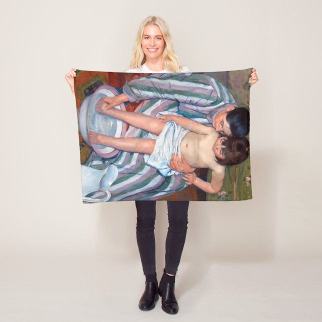 Couverture Polaire Le bain de l'enfant, Mary Cassatt (En situation)