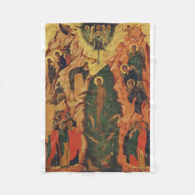 Couverture Polaire Le baptême de Jésus-Christ icône byzantine (Devant)