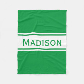 Couverture Polaire Le blanc vert solide de Kelly barre le nom moderne