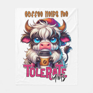 Couverture Polaire Le café m'aide à tolérer les idiots 