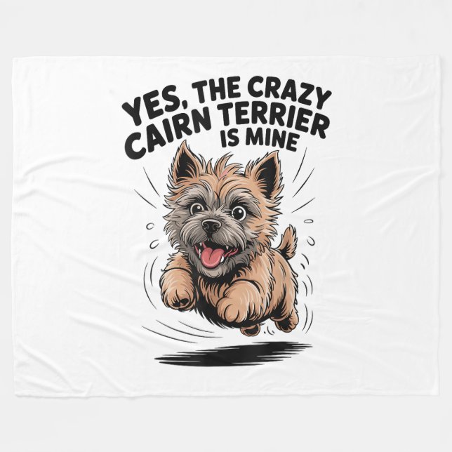 Couverture Polaire Le Cairn Terrier fou est à moi (Devant (Horizontal))