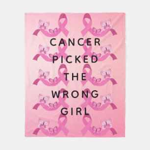 Couverture Polaire Le cancer a pris la mauvaise citation rose de la f