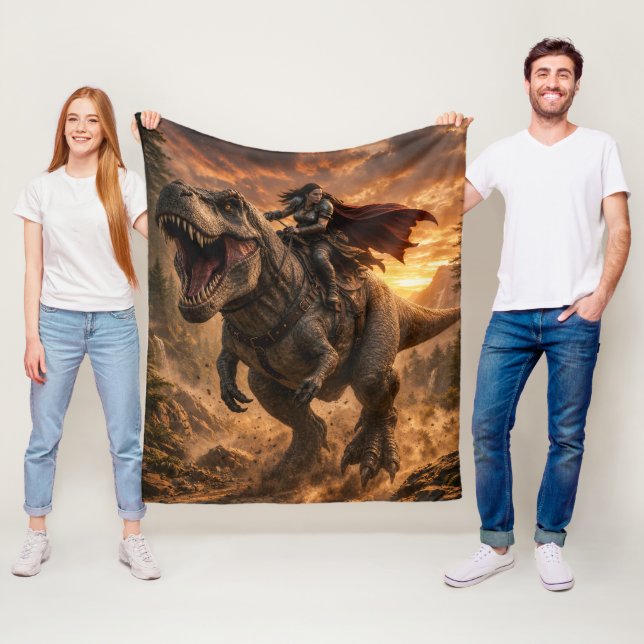 Couverture Polaire Le cavalier de dinosaure intrépide (En situation)