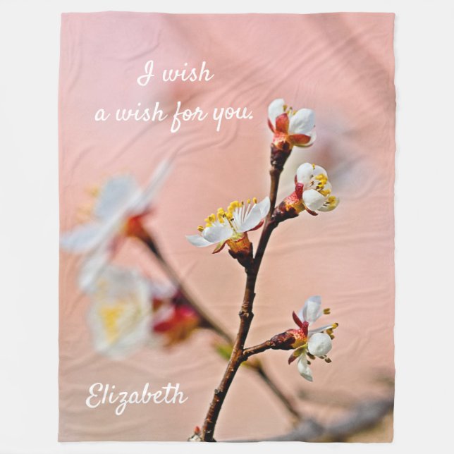 Couverture Polaire Le charme des fleurs japonaises d'abricot (Devant)