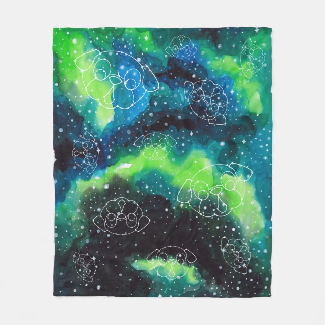 Couverture Polaire Le ciel d'étoiles de constellations de carlin (Devant)