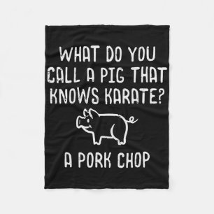 Couverture Polaire Le cochon connaît le porc de karaté drôle de blagu