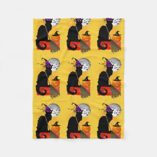 Couverture Polaire Le Conversation Noir - Chat aux Sorcières d'Hallow